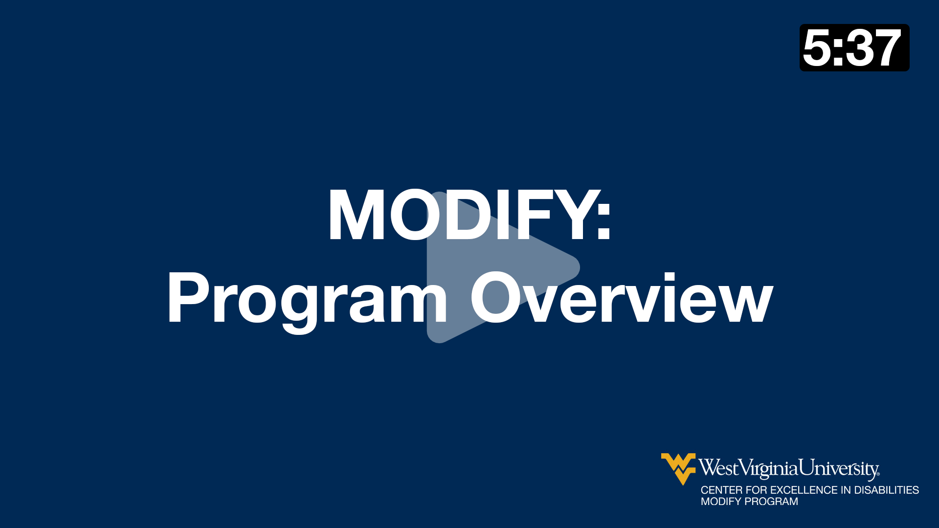 MODIFY Program Overview
